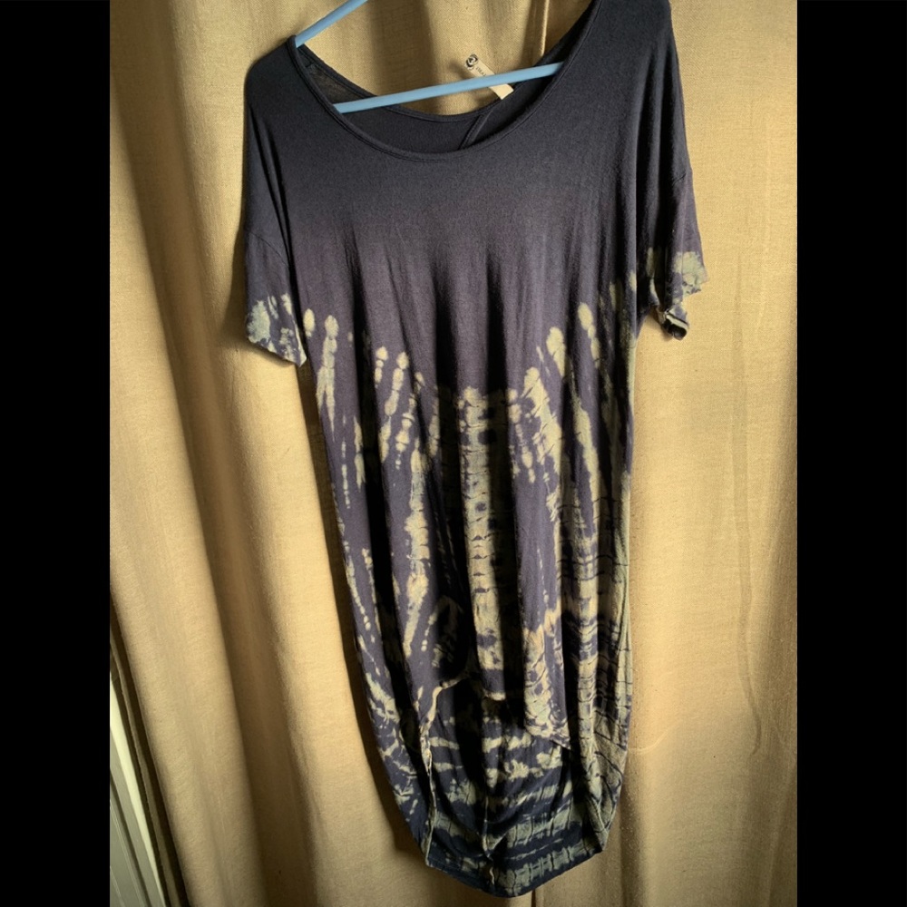 Navy tie dyed long shirt